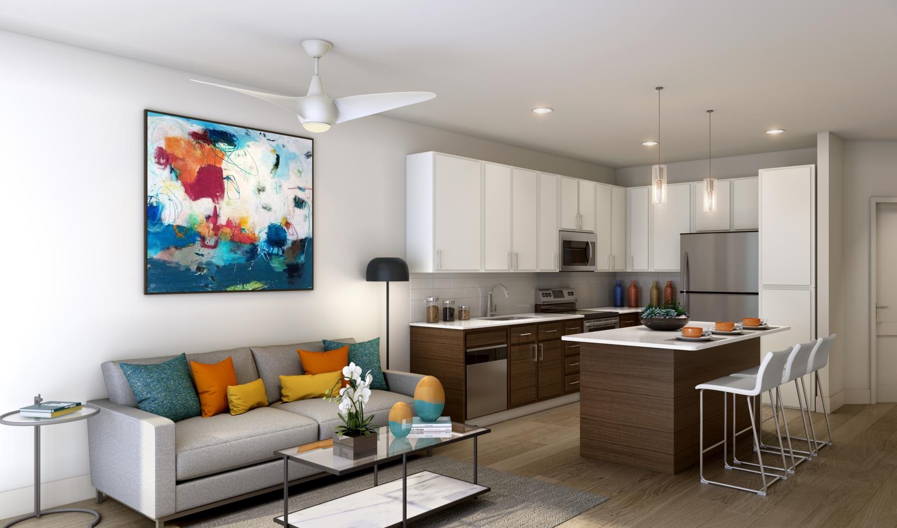 Beautiful living areas to match your lifestyle a living room with a couch and a table